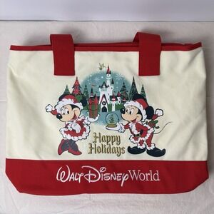 Disney‎ Parks Mickey Mouse & Minnie Mouse Happy Holidays Tote Bag 2025 NWOT